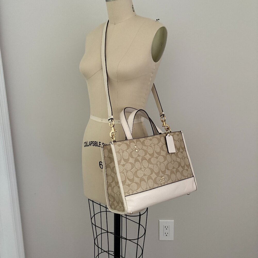 Coach Dempsey Carryall Bag In Signature Canvas Off White/Beige Quiet Luxury Chic